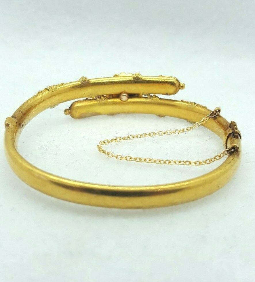 Antique Victorian 14K Yellow Gold Pearl Bracelet